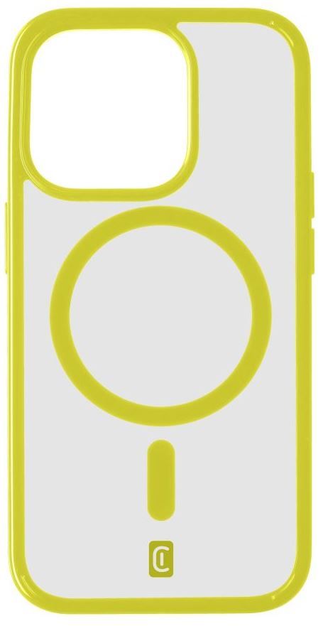 CellularLine Zadný kryt Pop Mag s podporou Magsafe pre Apple iPhone 15 Pro Max, číry / limetkový (POPMAGIPH15PRML)
